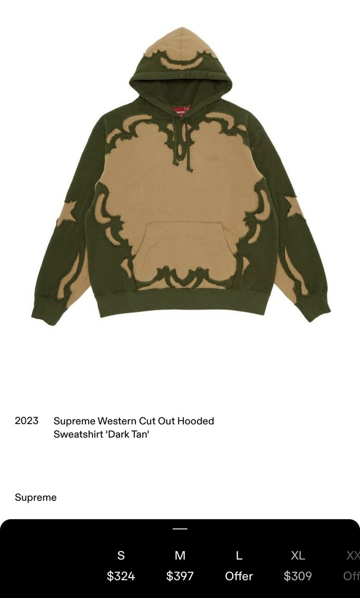 2023 Supreme Western Cut Out Hooded Sweatshirt 'Dark Tan' | eBay
