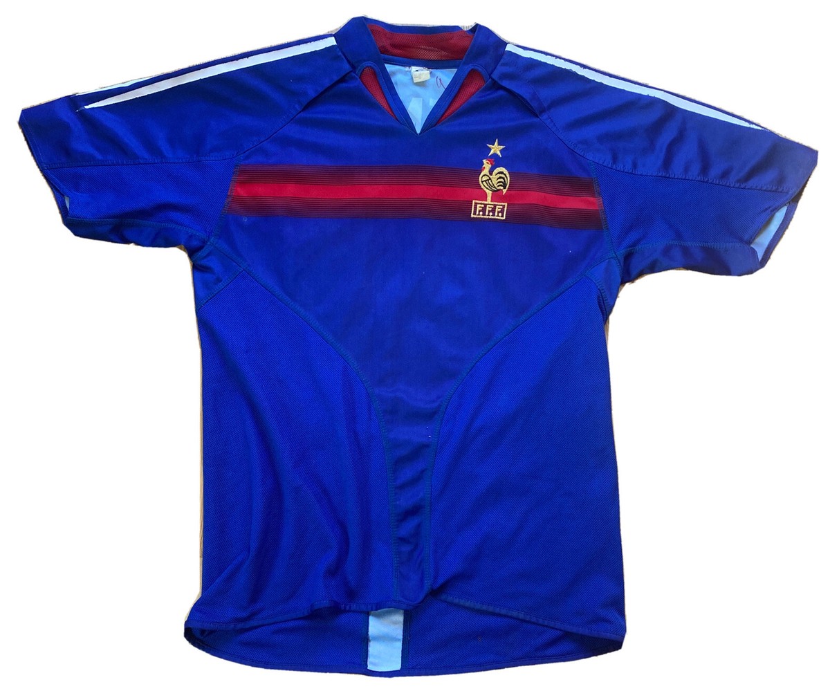 Vintage France FFF #12 Henry National Team Soccer Jersey Blue Mens