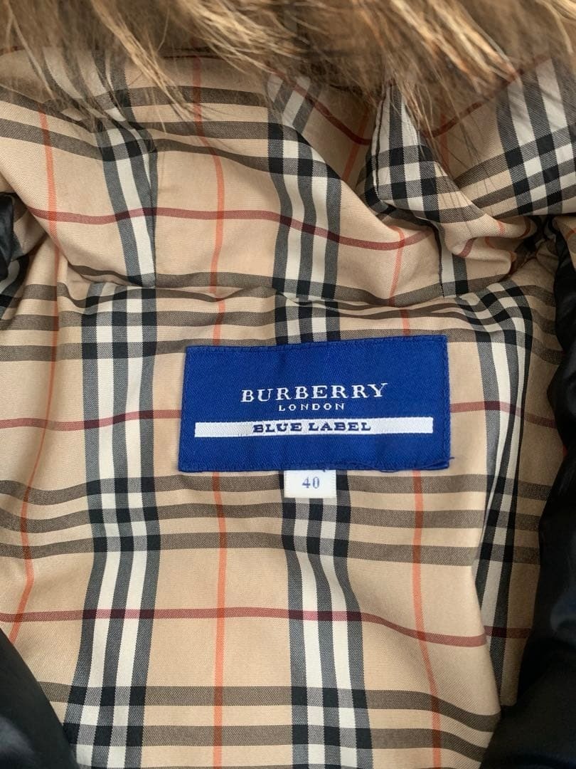 Burberry Blue Label Down Jacket Nova Check Black Size 40 fashion