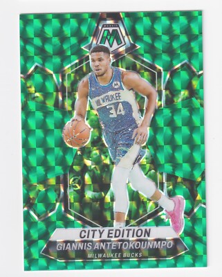 2023-24 Panini Mosaic CITY EDITION GREEN MOSAIC PRIZM #279 GIANNIS