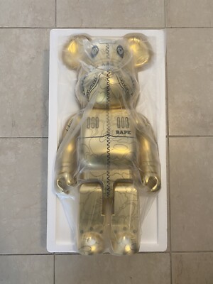 BAPE HAJIME SORAYAMA 1000% Bearbrick Gold Chrome Be@rbrick A