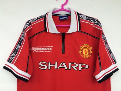 MANCHESTER UNITED 1998 1999 HOME FOOTBALL SHIRT SOCCER JERSEY