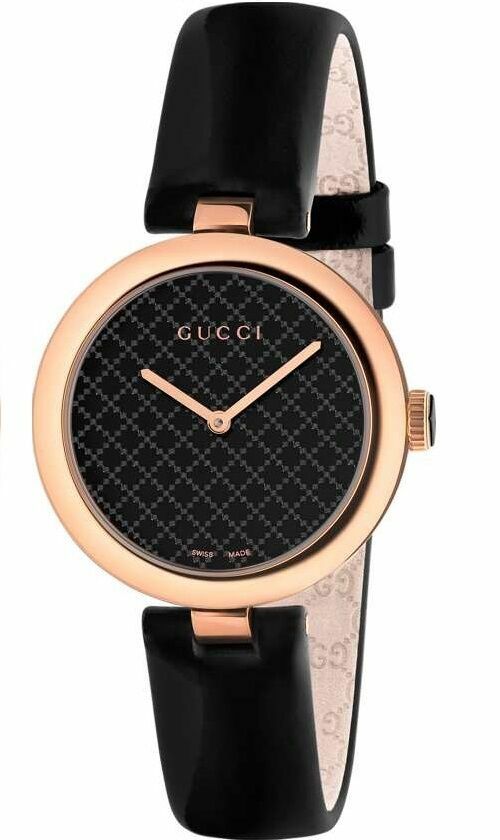 GUCCI YA141401 Diamatissima Black Lacquered Dial 141.4 Series
