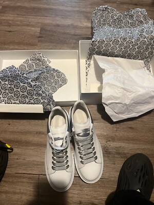 alexander mcqueen oversized sneakers 43.5 crocodile skin silver | eBay