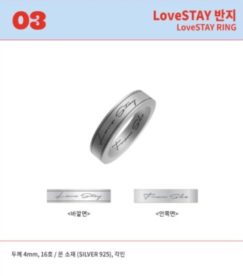 Stray Kids SKZ Chocolate Factory Love Stay Ring Sterling Silver