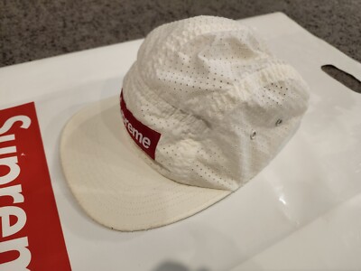 Supreme BOX LOGO camp Hat White Perforated | eBay