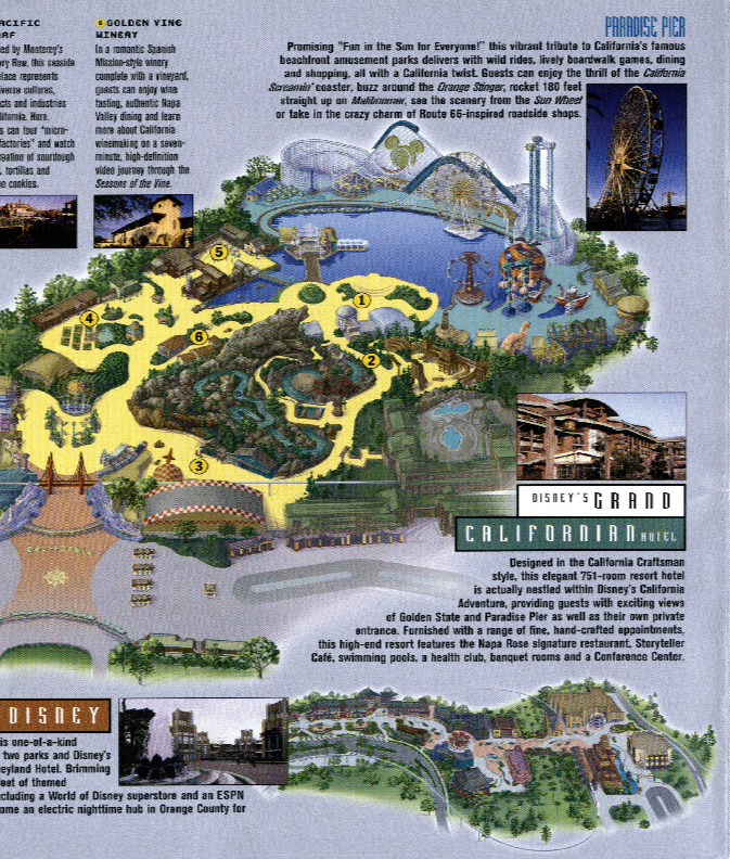 Disneyland California Adventure MATTE 13x19 Opening Overview Map