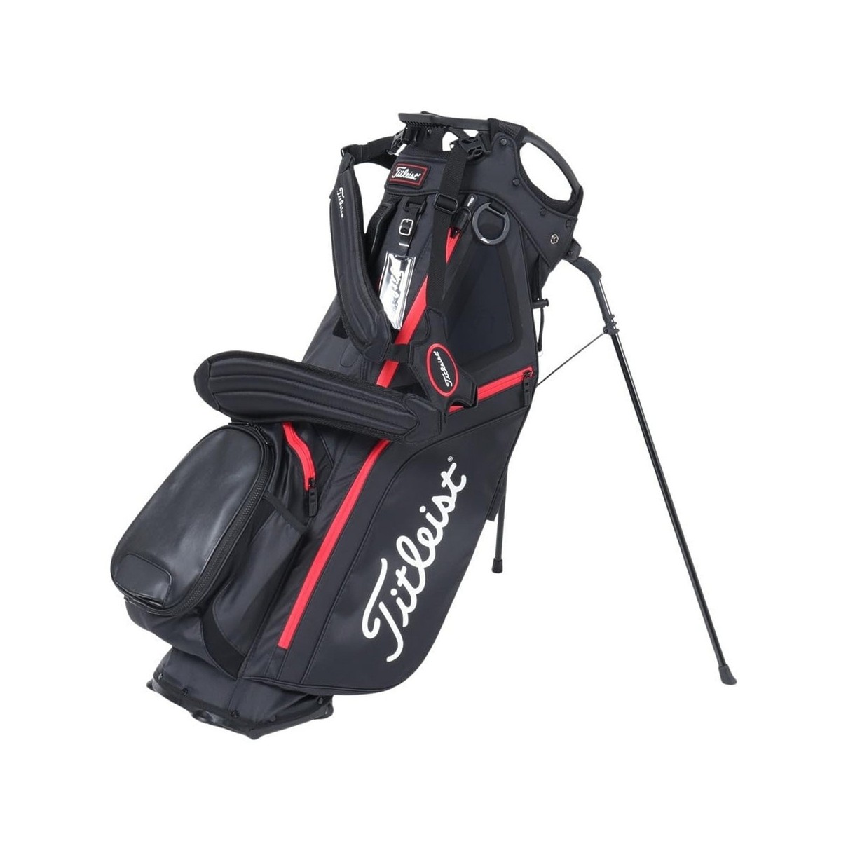 Titleist - Hybrid 5 Golf Bag - Black/Black/Red, 4.6 lbs