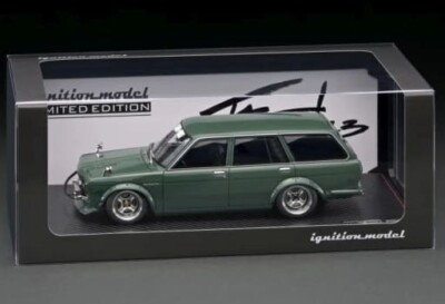 1/18 Ignition Model Datsun Bluebird 510 Wagon Green w/ Mr. Jun