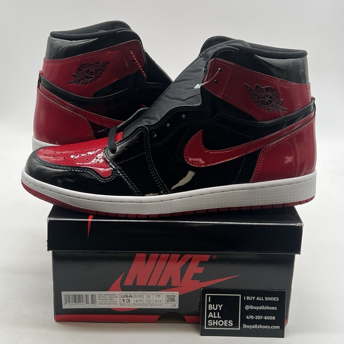 Size 13 - Jordan 1 Retro OG High Patent Bred for sale online | eBay