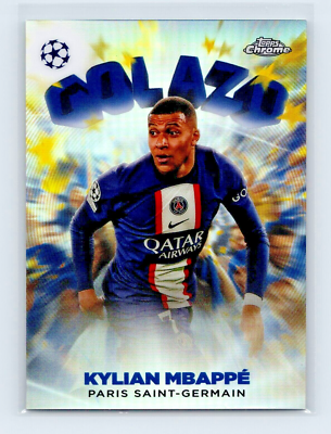 2022-23 Topps Chrome UEFA Kylian Mbappe Golazo Insert Paris Saint