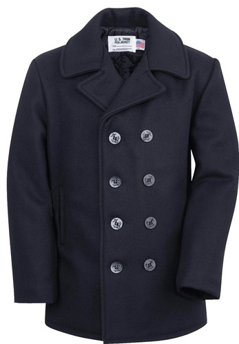 Heavy Wool US Issue Reefer Coat Weintraub, Waterbury Buttons, Pea