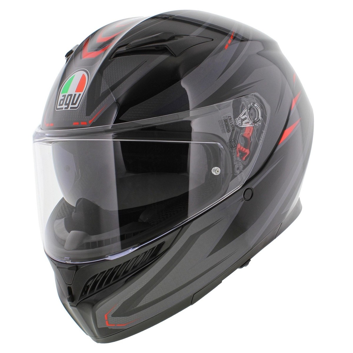 AGV K3 full face motorcycle helmet Syth gloss black red | eBay