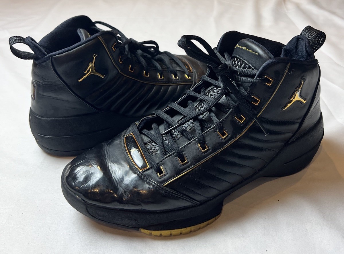 2004 Nike Air Jordan 19 OG SE Black Metallic Gold 308492-071 Men's