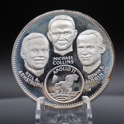 1969 Apollo 11 Neil Armstrong US Space Franklin Mint 925 Silver
