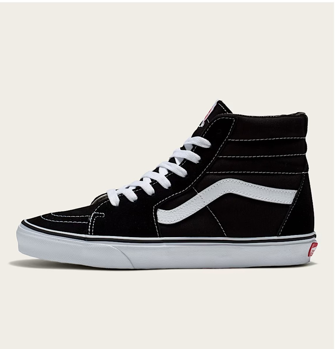 VANS SK8-HI BLACK/WHITE CLASSIC SKATEBOARDING CANVAS SUEDE MENS