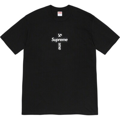 Supreme Cross Box Logo Tee Black White F/W 20 | eBay