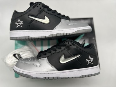 Nike SB Dunk Low Supreme Jewel Silver Size 10 New With Defects