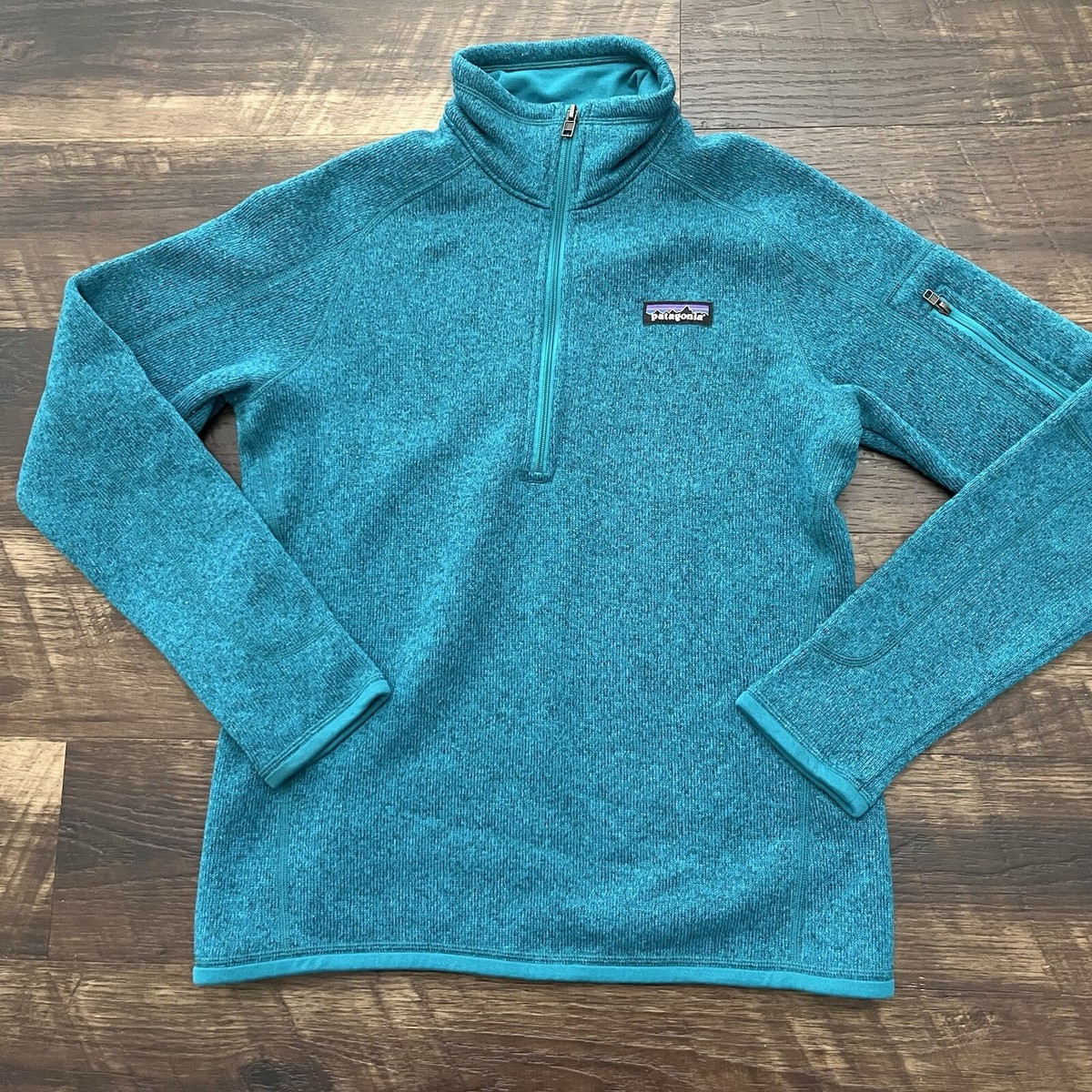 Patagonia Better Sweater Teal Blue Green 1/4 Zip Pullover Fleece