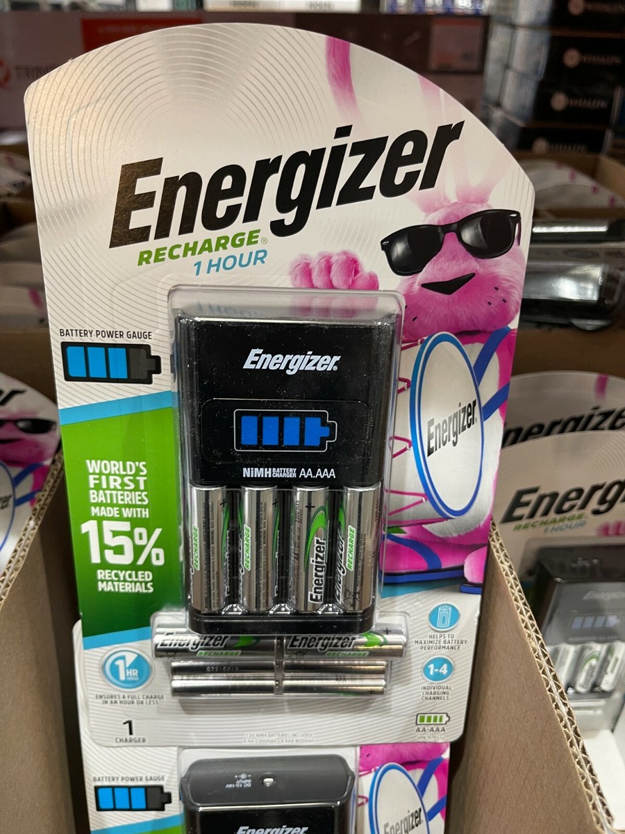 Energizer Recharge 1 Hour Charger CH1HRWB-10 Kit 6 AA 4 AAA