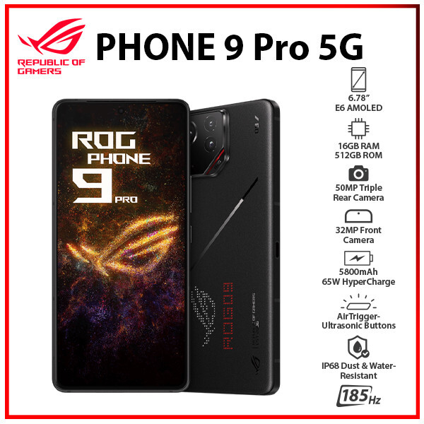 ASUS ROG Phone 9 Pro 5G 16GB+512GB BLACK Dual SIM Unlocked Android