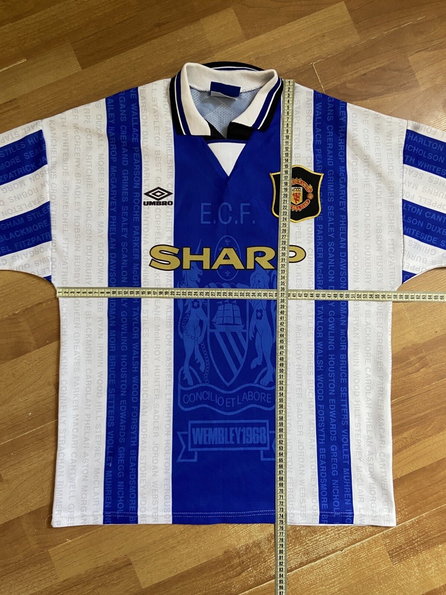 MANCHESTER UNITED 1994 1996 AWAY FOOTBALL SHIRT SOCCER JERSEY