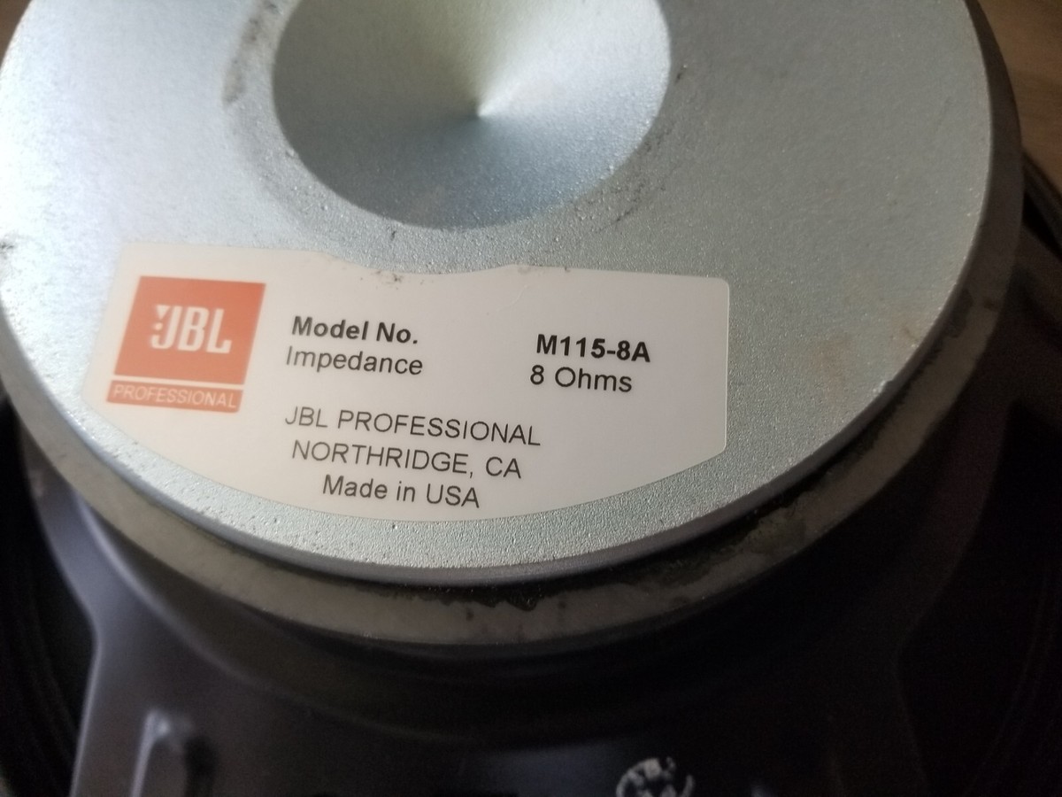SINGLE JBL M115-8A 15 INCHES FULLRANGE WOOFER SPEAKER 8 OHM 36HZ
