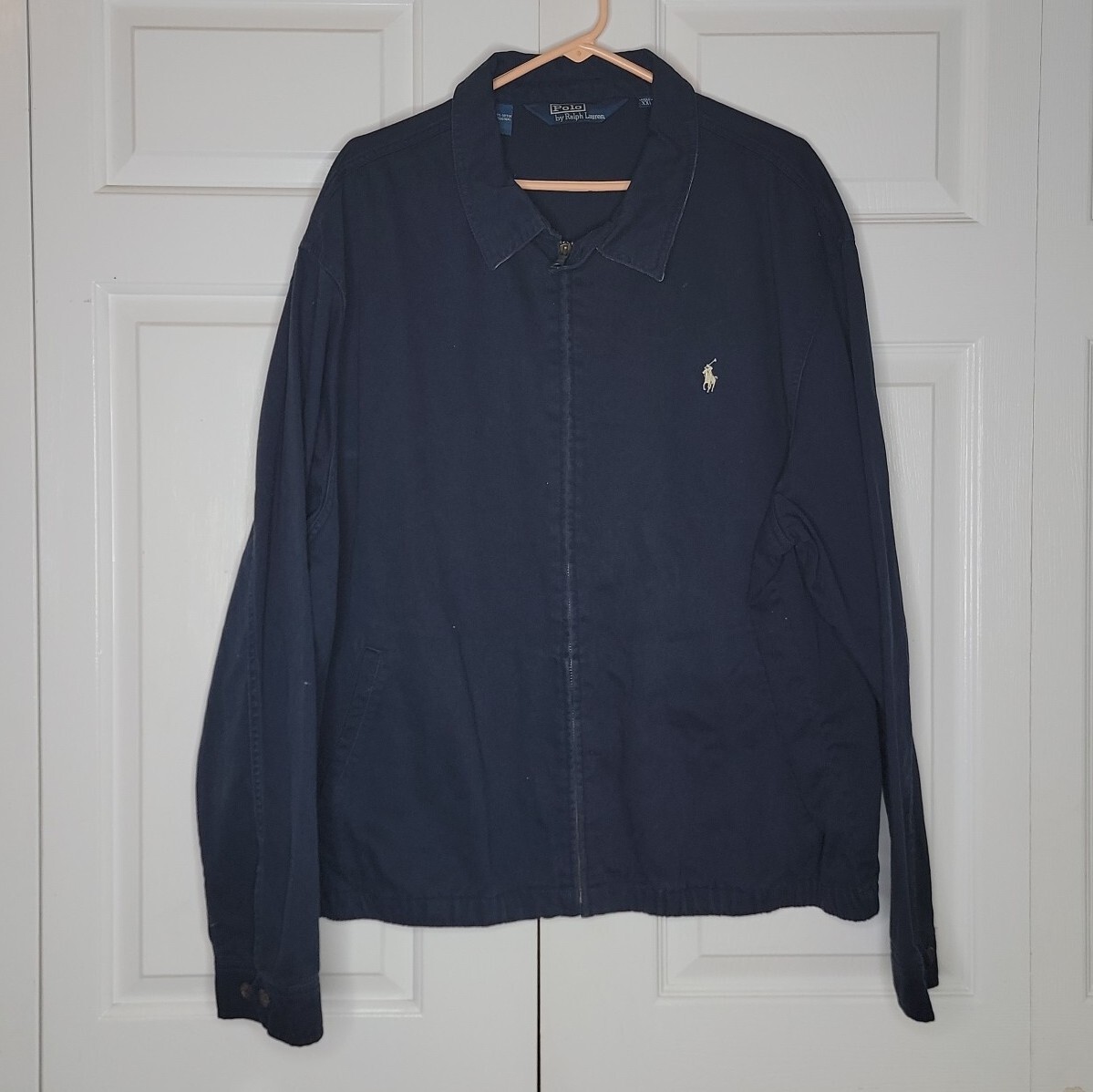 Polo Ralph Lauren Jacket Coat Navy Blue XXL Full Zip Cotton 2XL
