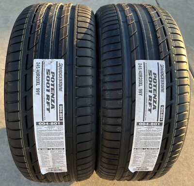Set of 2 BRAND NEW 245/40R20 99Y Bridgestone Potenza S001 RFT Run