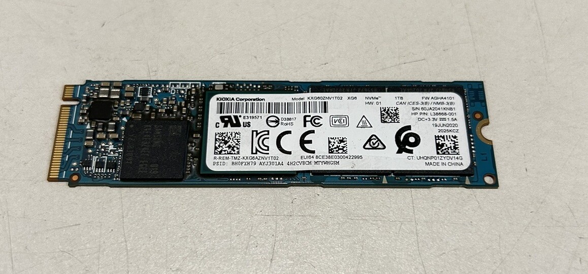Kioxia XG6 1TB PCIe NVMe M.2 2280 SSD Solid State Drive