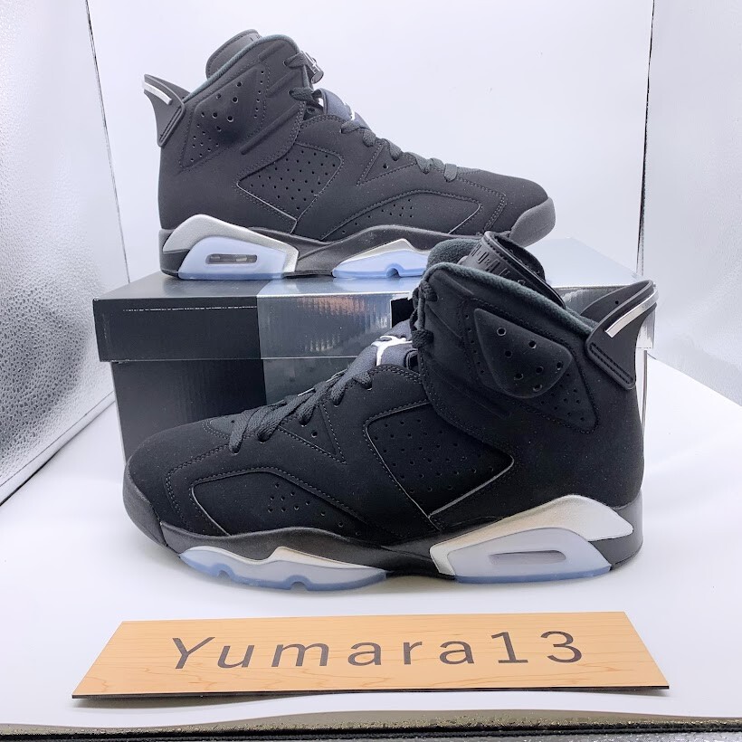 Nike Air Jordan 6 Black Metallic Silver Chrome DX2836-001 Men's