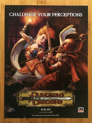 2000 Dungeons & Dragons Wizards of the Coast Print Ad/Poster
