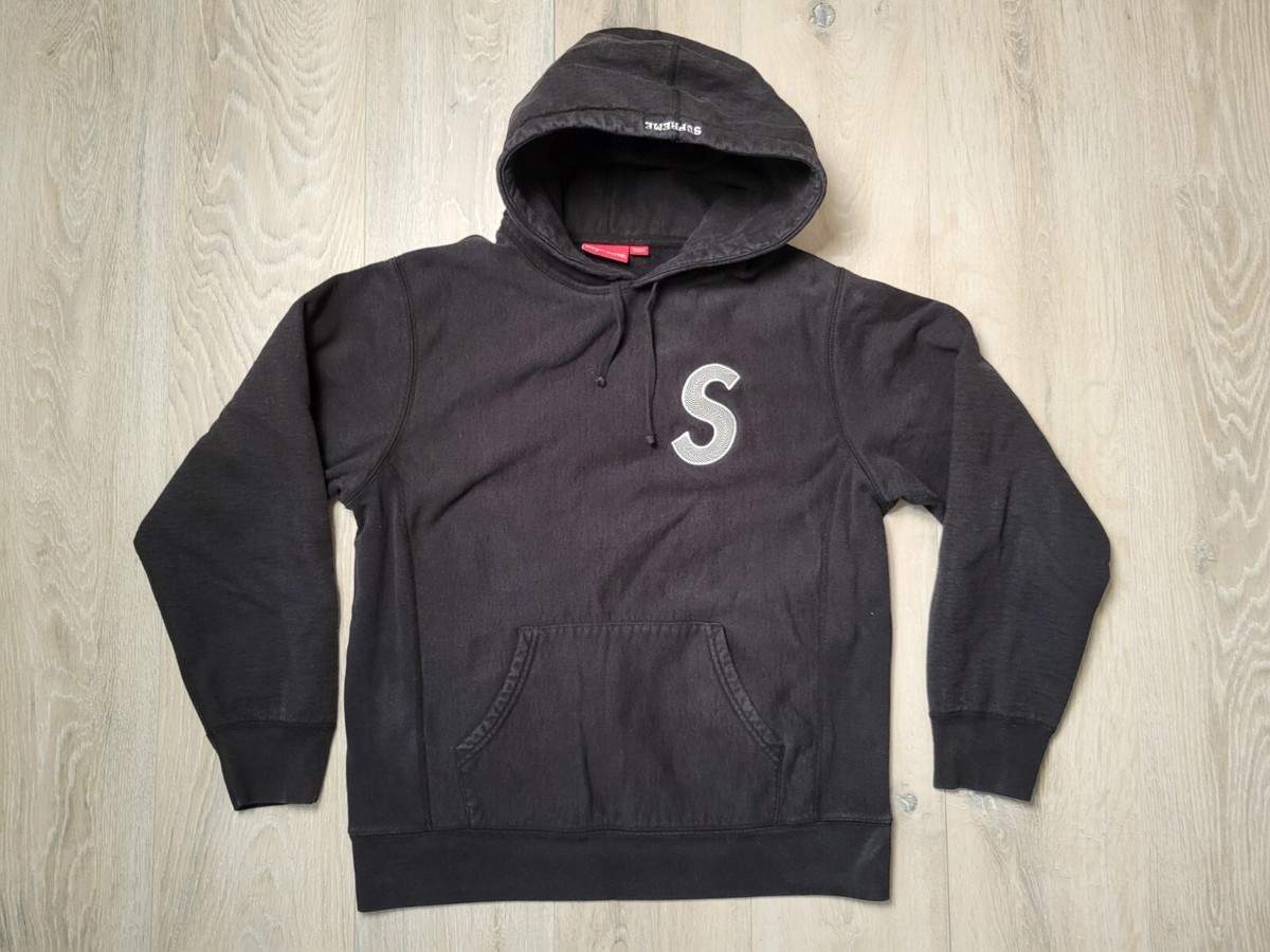 Supreme S Logo Hooded Sweatshirt Black Men's Size Large L FW18 | eBay