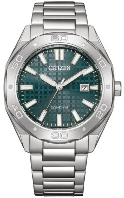 Citizen Eco-Drive Dark Green Dial 100m Stainless Steel Men's Watch