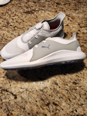 Puma Mens Ignite Fasten8 Disc Golf Shoes 194541-03 White/Silver