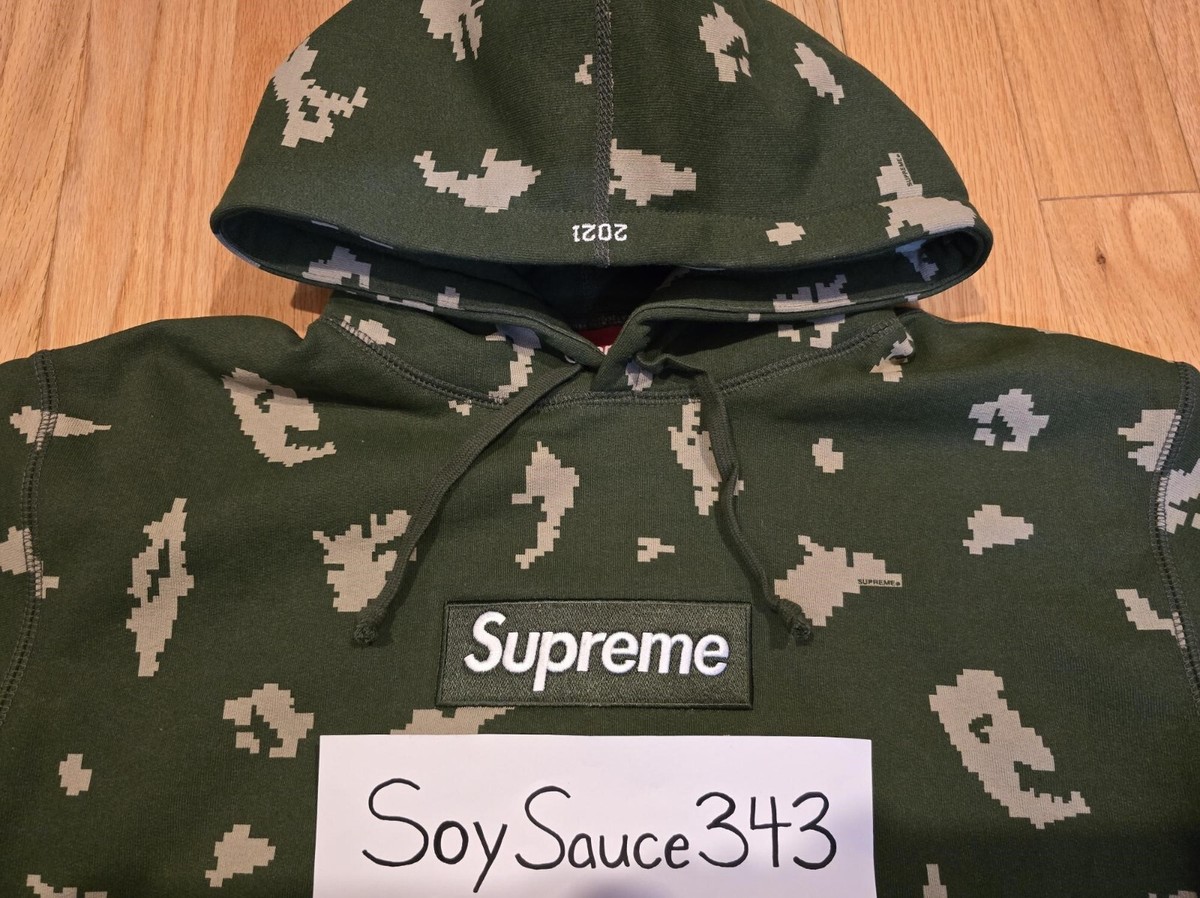 NEW SUPREME BOX LOGO HOODIE HOODED SWEATSHIRT OLIVE RUSSIAN CAMO