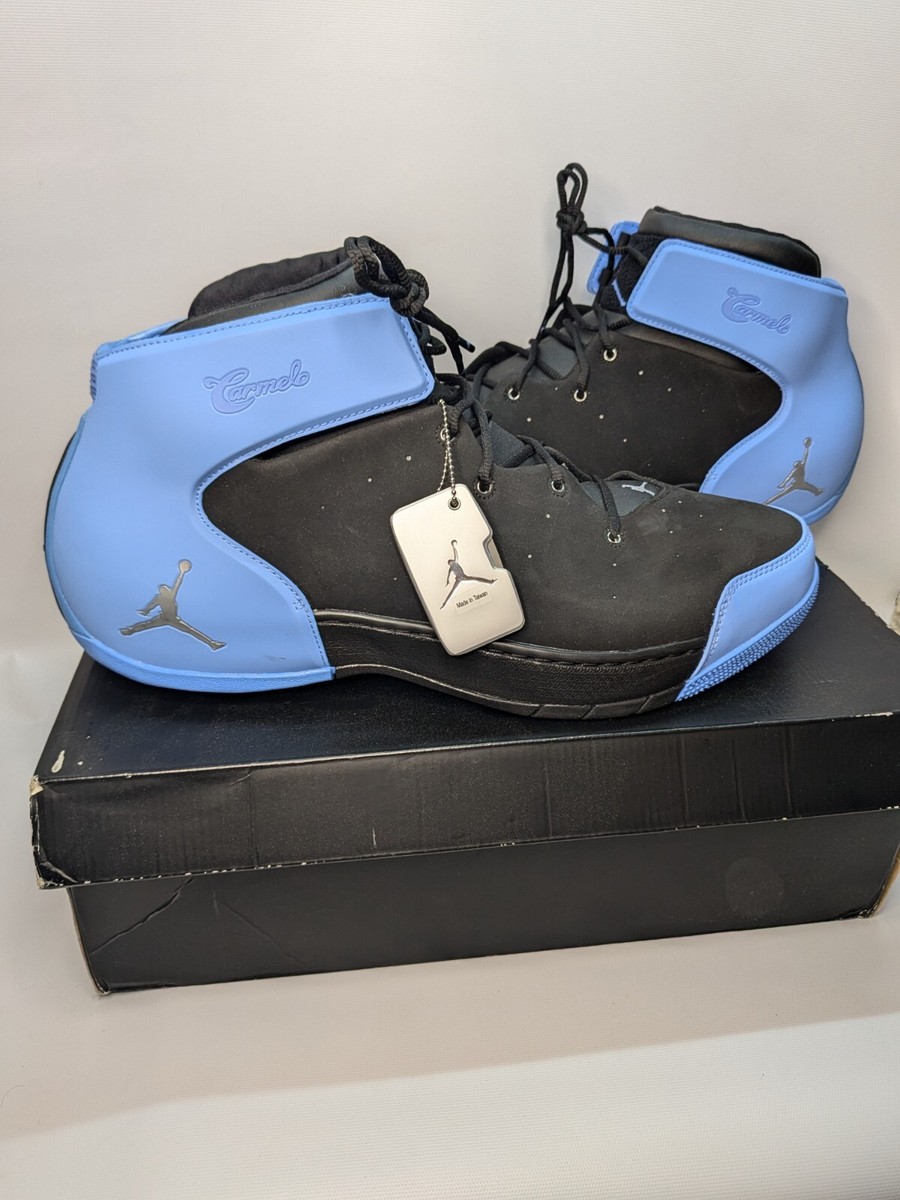 Air Jordan MELO 1.5 Black Blue Basketball Shoe 2013 Nike Sz 15