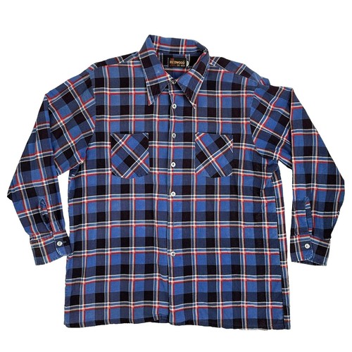 Orvis Mens Vintage Collection Flannel Shirt Shacket Blue Black