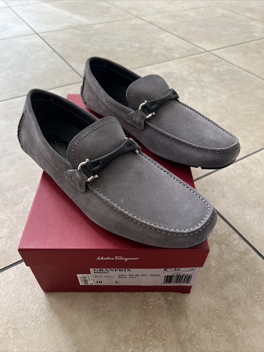 100% Authentic Salvatore Ferragamo Granprix Suede Drivers Mens