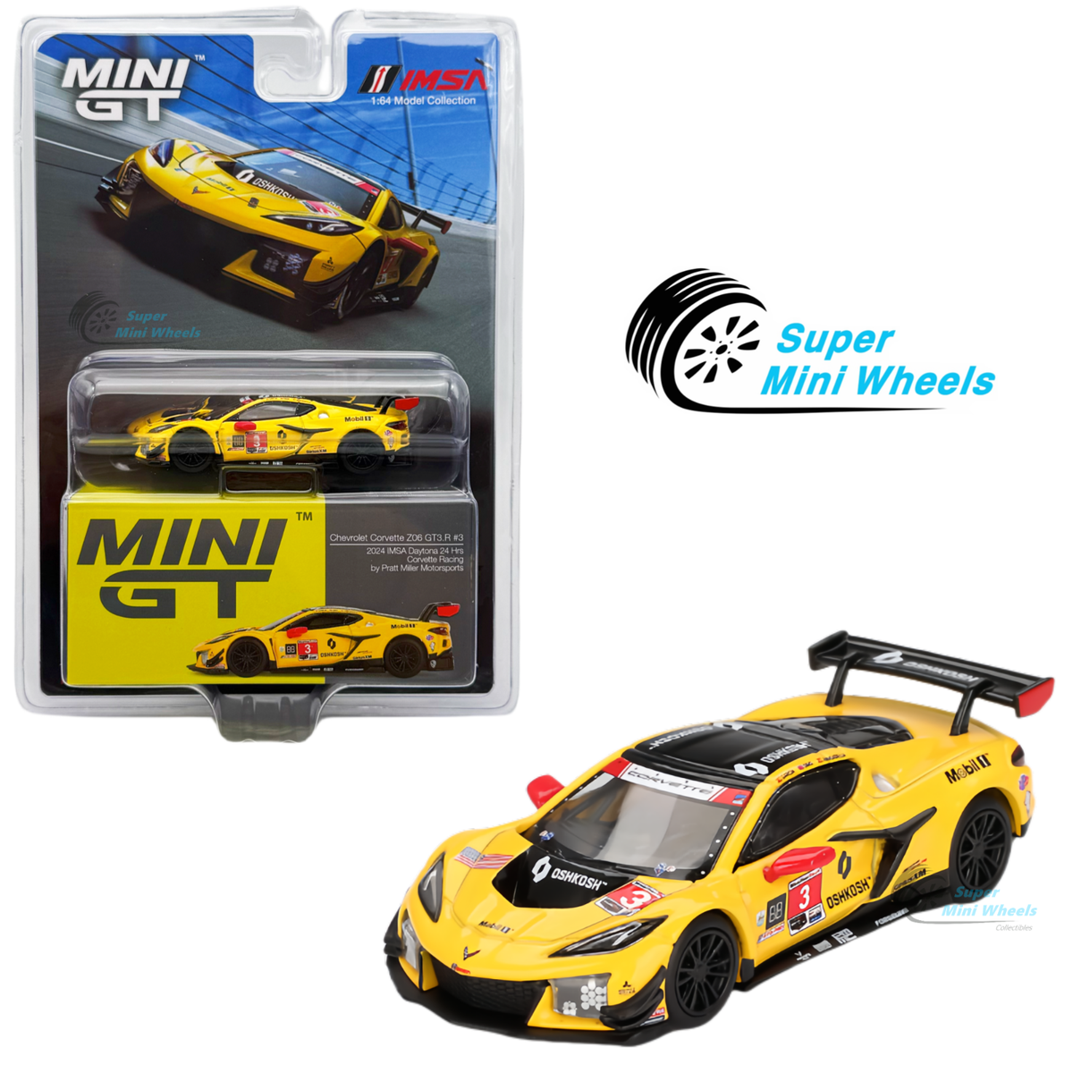 Mini GT 1:64 Chevrolet Corvette Z06 GT3.R #3 2024 IMSA Daytona 24