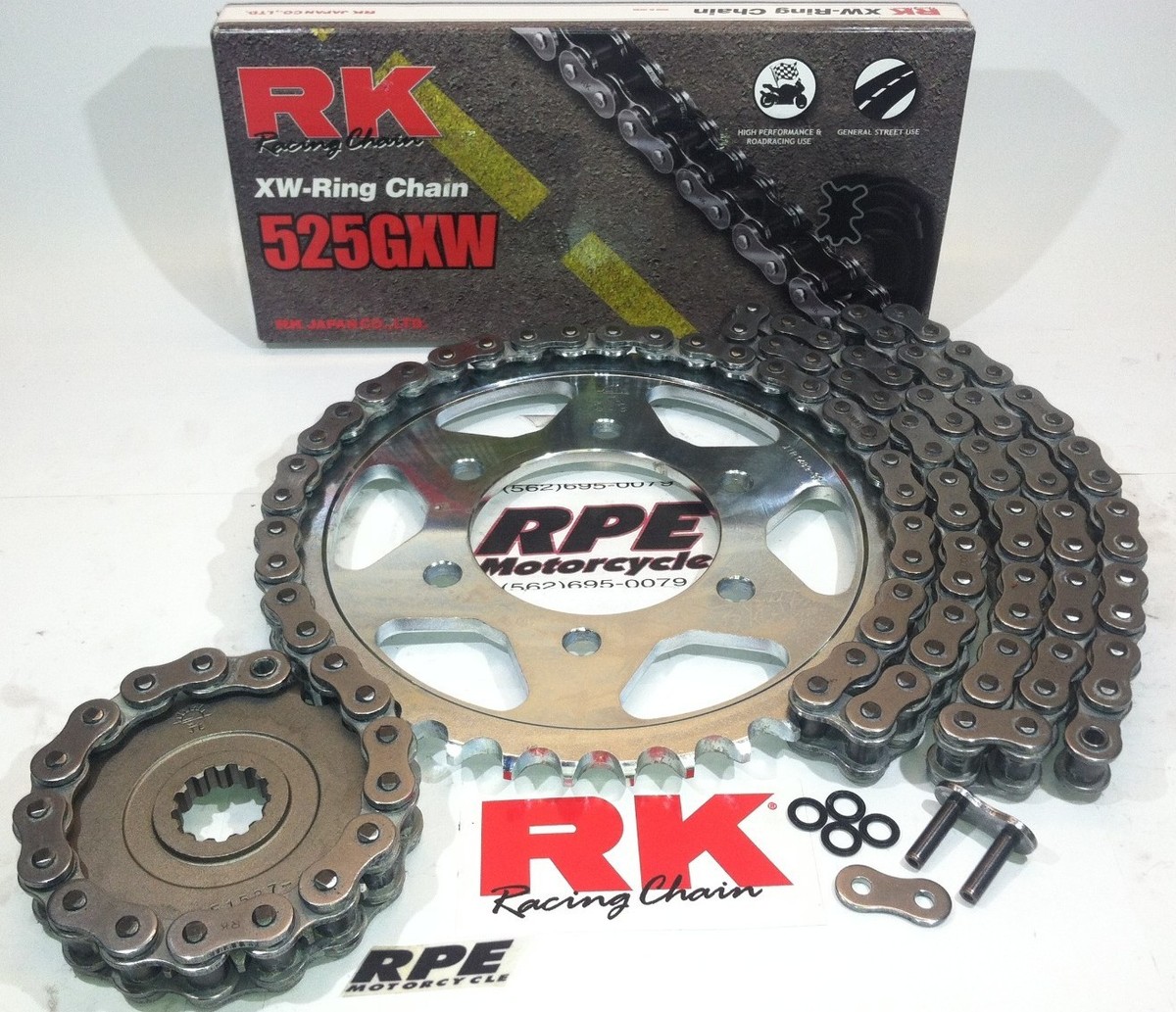 2021-2024 KAWASAKI ZX10R ZX-10 ZX10 RK 525 GXW SILVER CHAIN AND