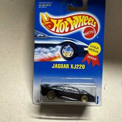 Hot Wheels Jaguar XJ220, 1994 Gold Medal Speed #203, Dark Blue w