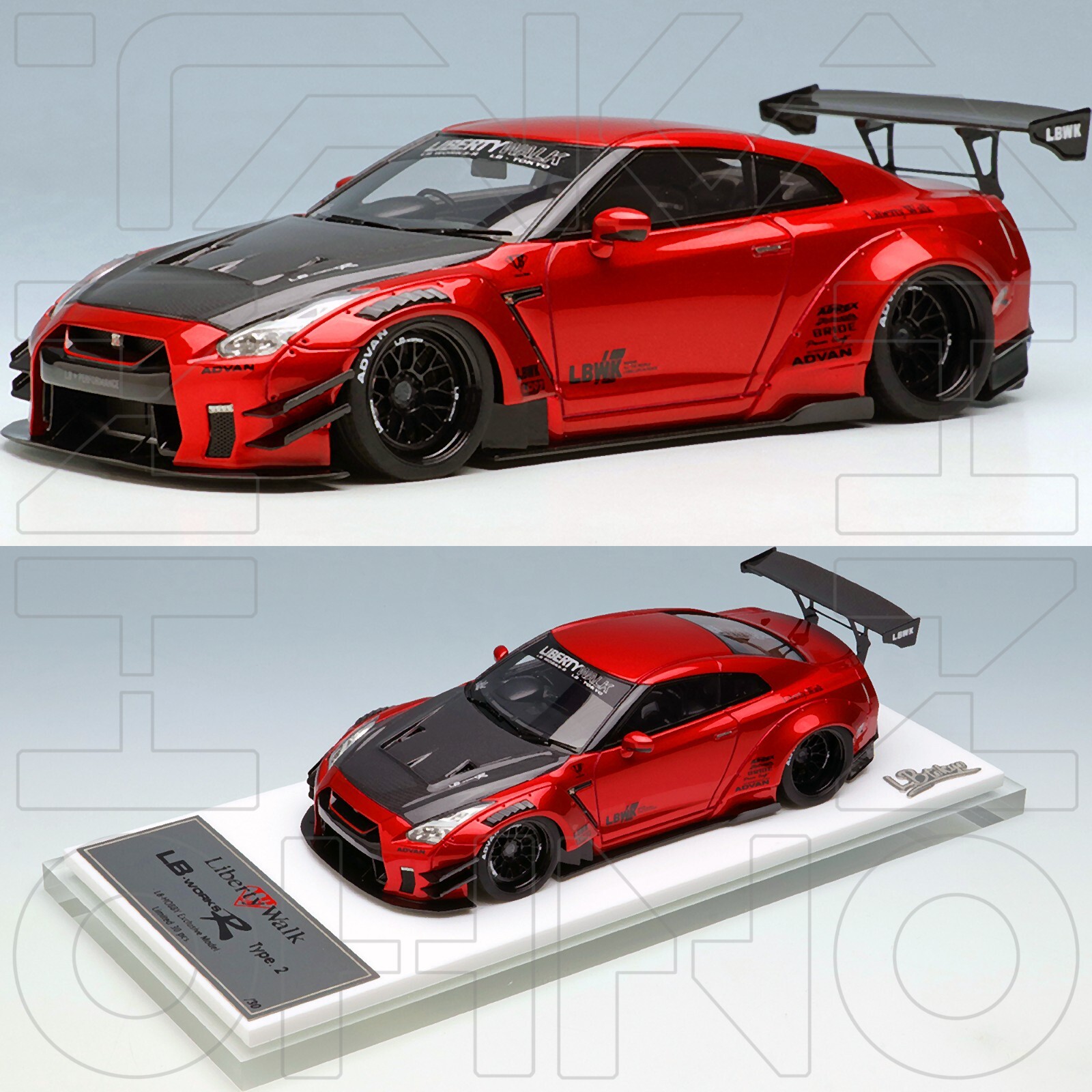 NISSAN GT-R R35 Liberty Walk LB Type 2 2017 MAKE UP EIDOLON 1:43