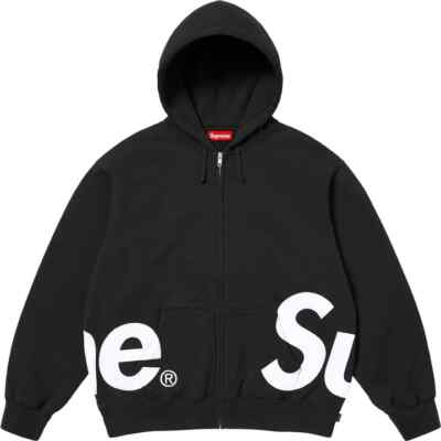 Supreme Big Logo Zip Up Hooded Sweatshirt Black | eBay