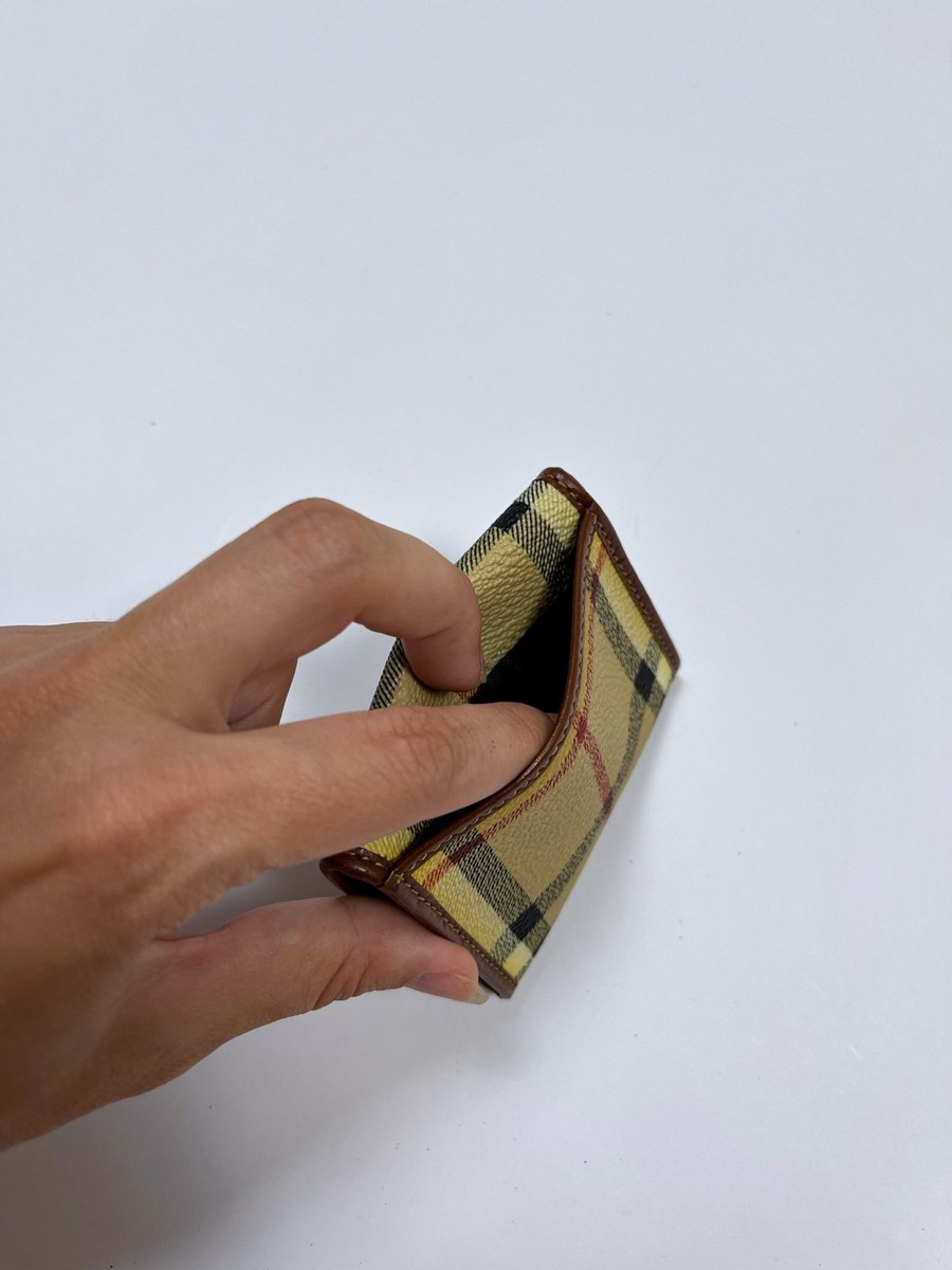 Burberry Vintage Leather Plaid Nova Check Coin Purse Wallet VTG | eBay