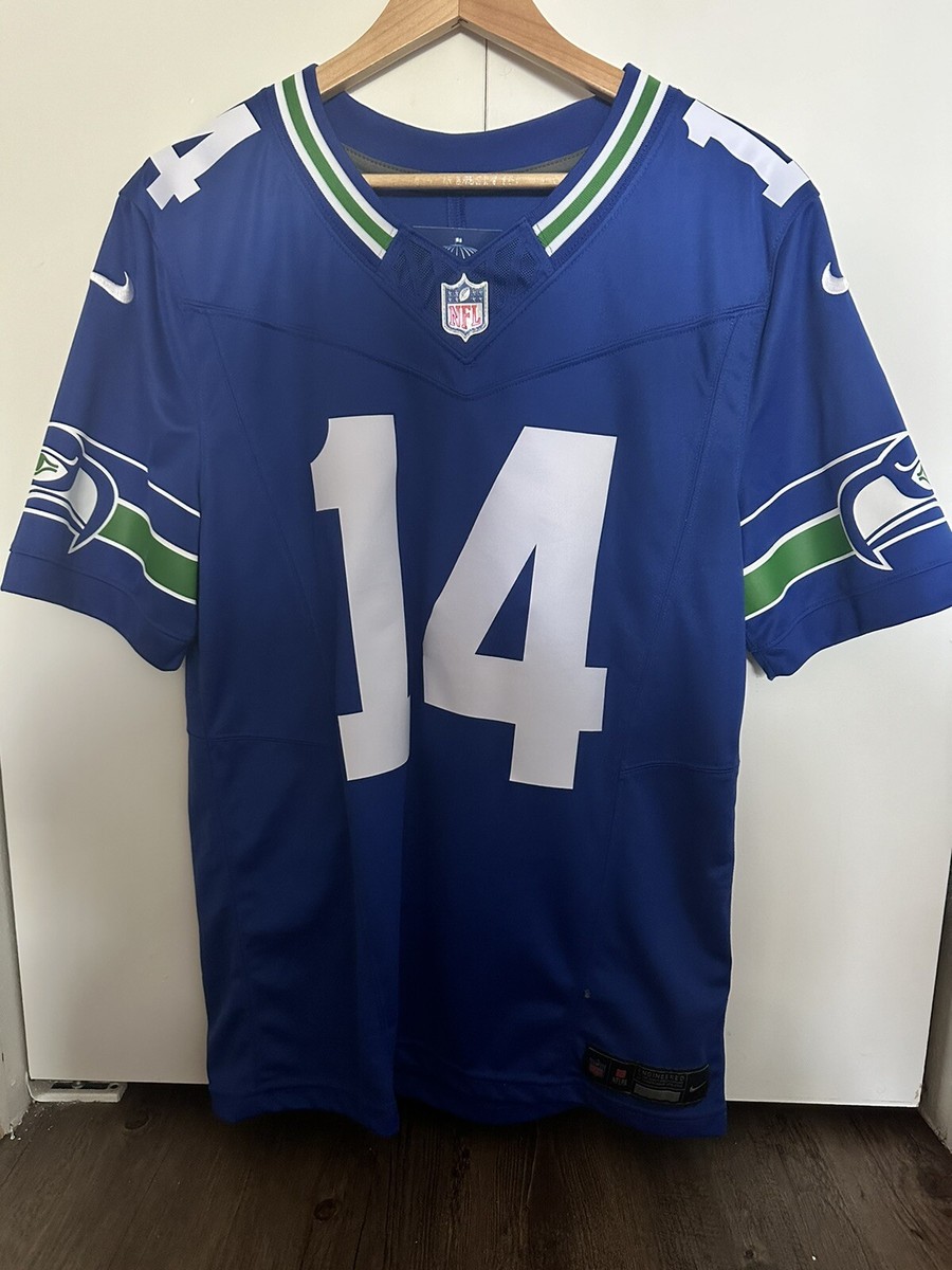 MEN'S SEATTLE SEAHAWKS DK Metcalf #14 Blue Stitched Retro Jersey