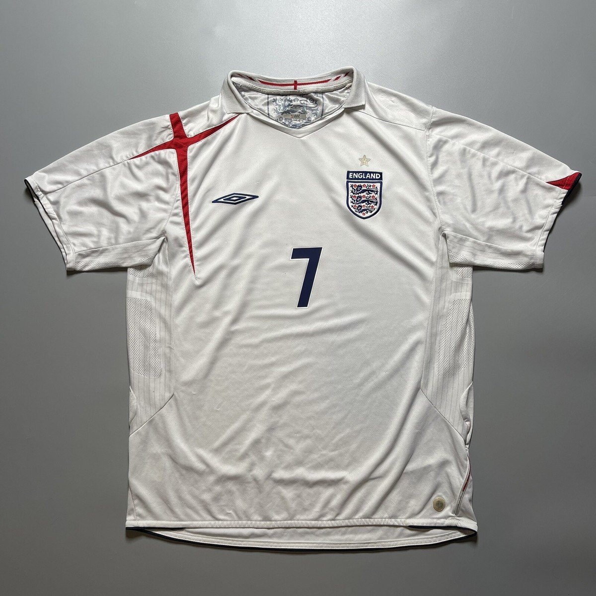 ENGLAND UMBRO 2006 WORLD CUP FOOTBALL SOCCER HOME JERSEY #7