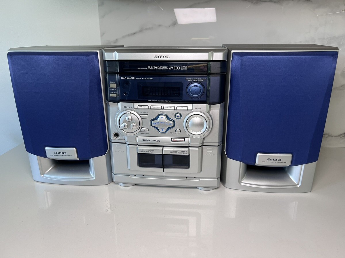 AIWA NSX-AJ203 Audio System 3-CD Changer Dual Cassette Vintage