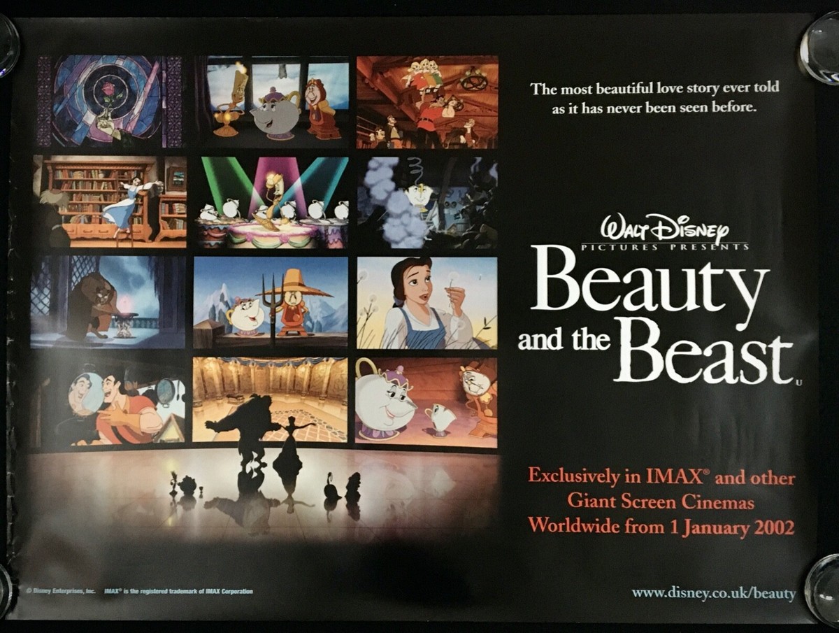 Beauty and the Beast Original Quad Movie Poster Walt Disney IMAX