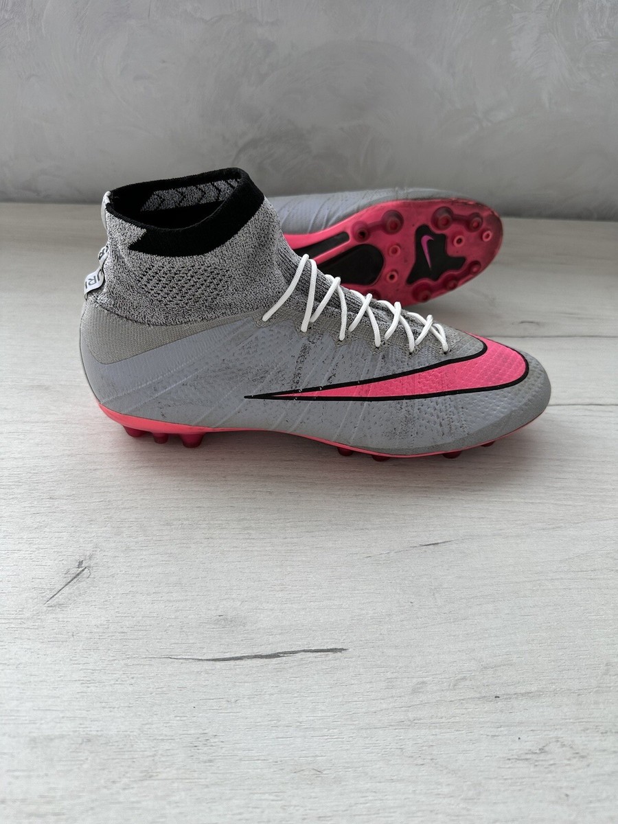 Nike Mercurial Superfly 4 AG Wolf Grey Pink Football Cleats Boots
